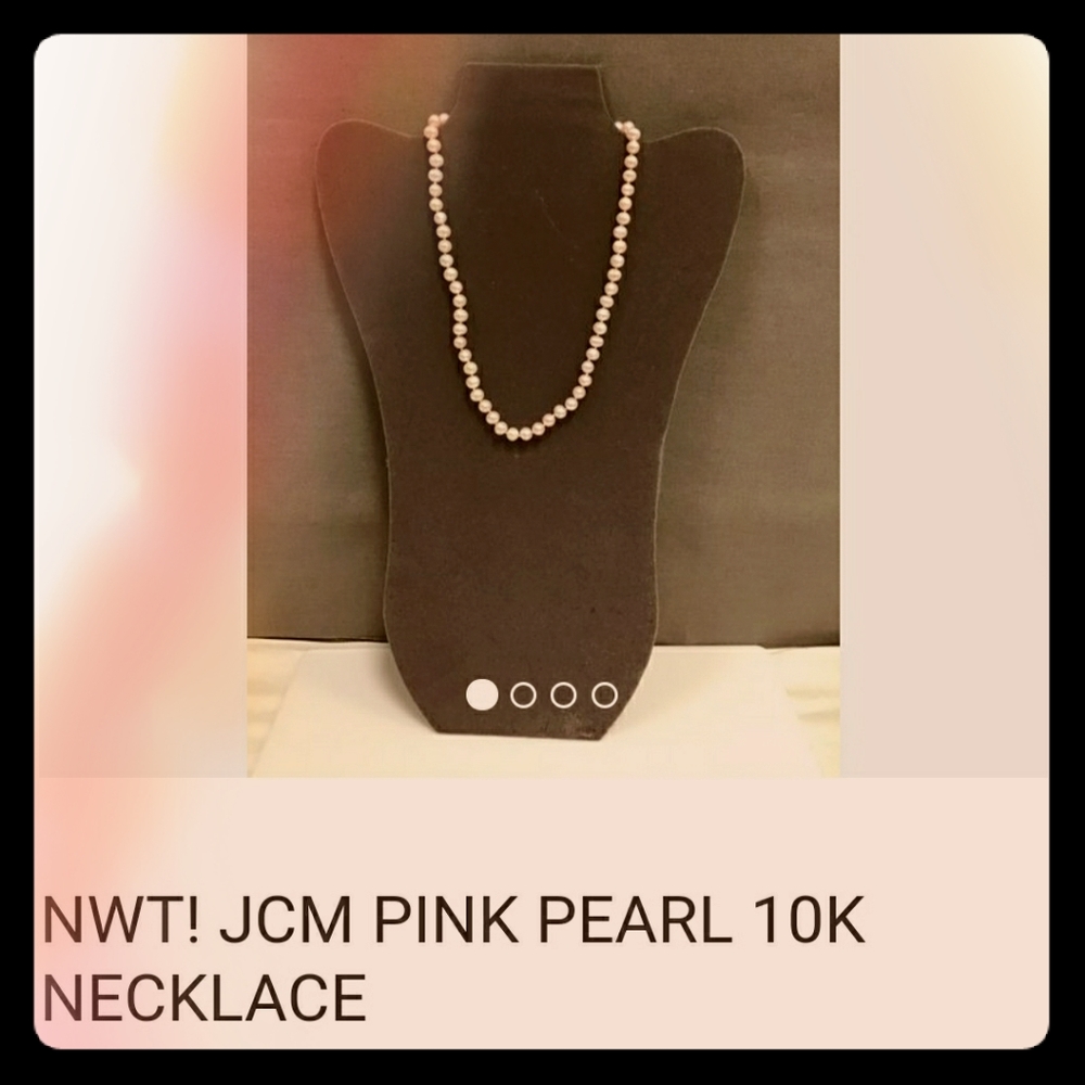 JCM 10K PINK PEARL NECKLACE. NWT